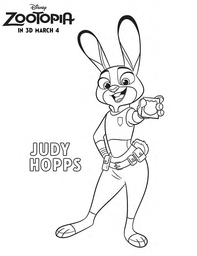 Coloriage Judy Hopps de Zootopie