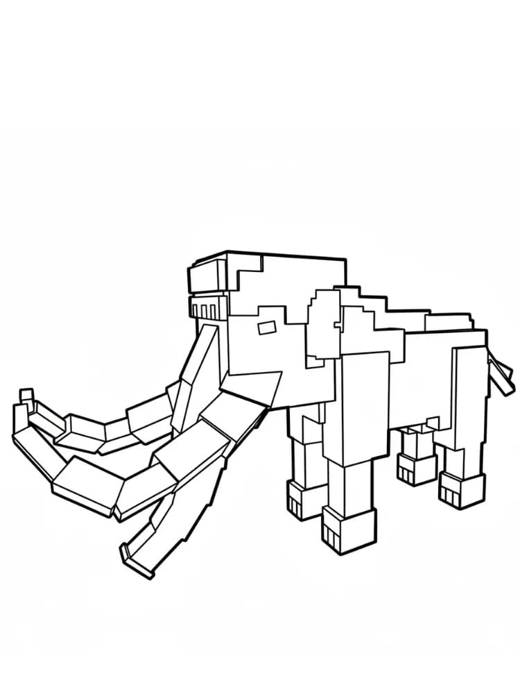 Coloriage Le Mammouth de 99 Nuits dans la Forêt