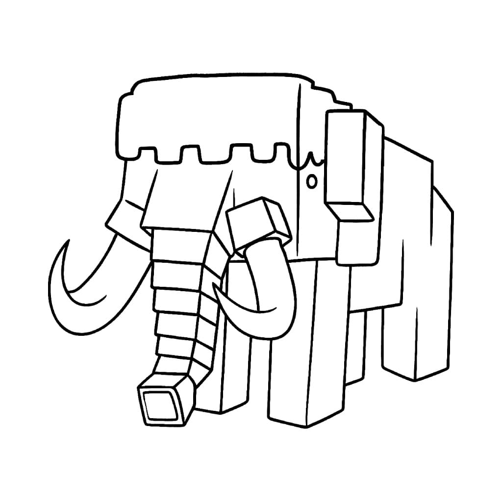 Coloriage Mammouth de 99 Nuits dans la Forêt