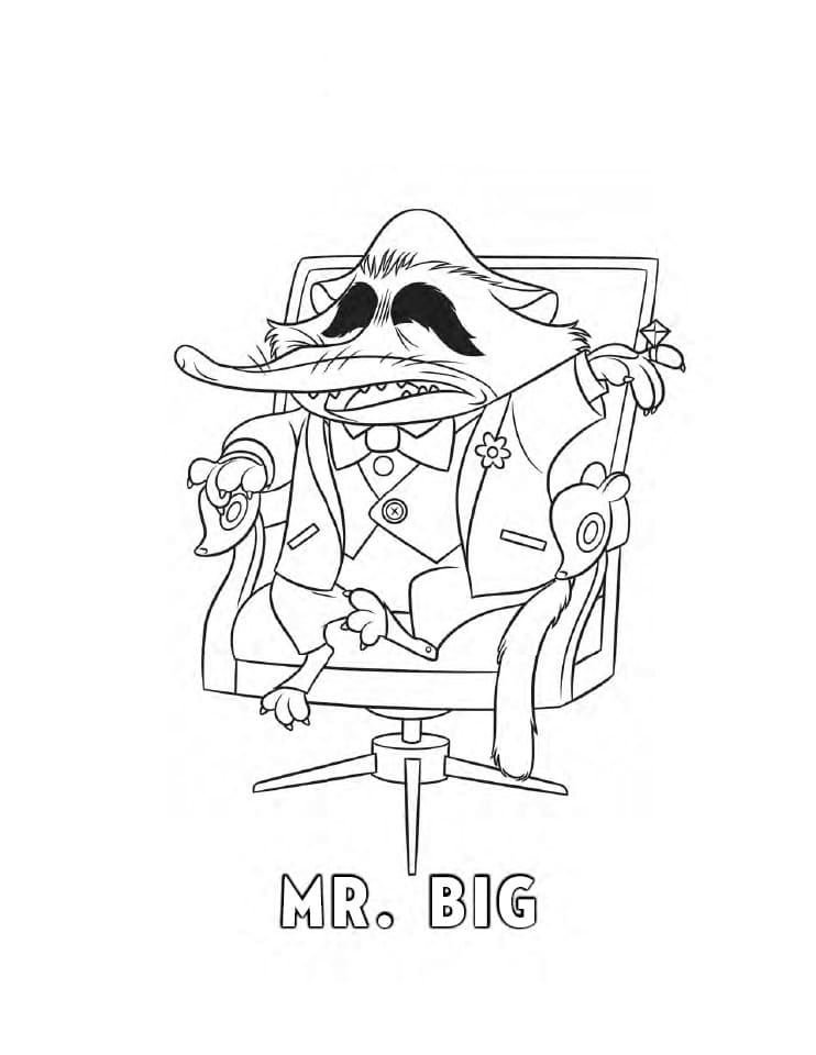 Coloriage Mr. Big dans Zootopie