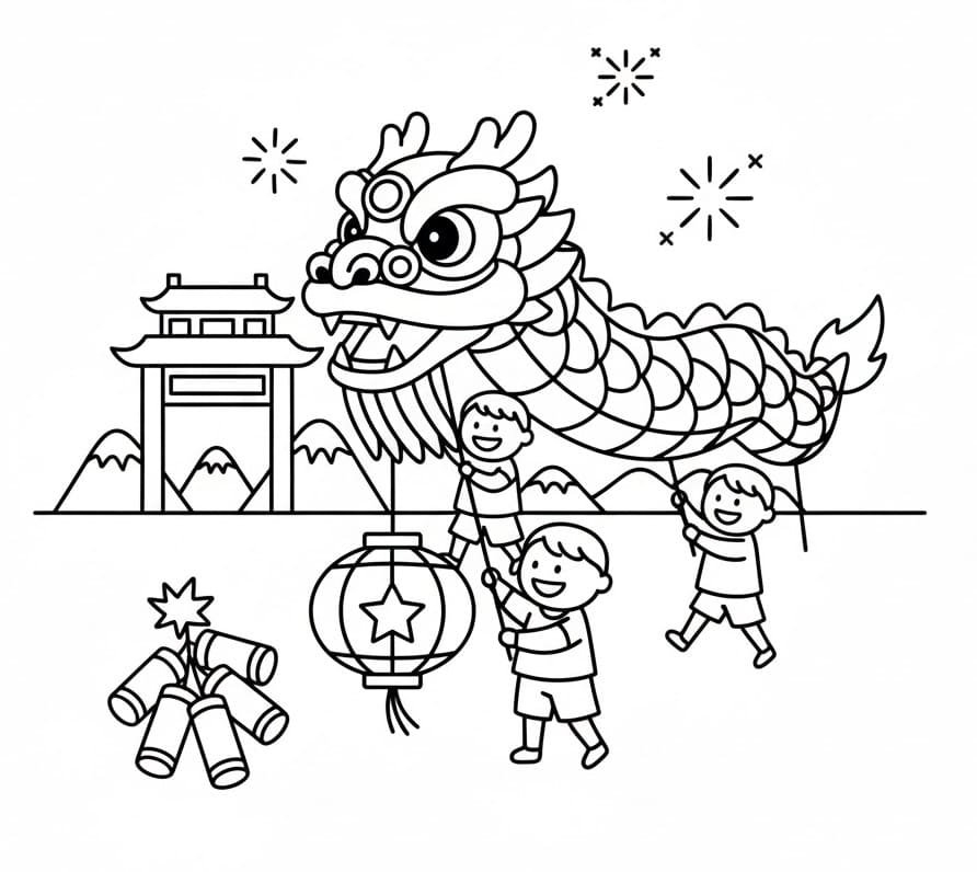 Coloriage Nouvel An Chinois