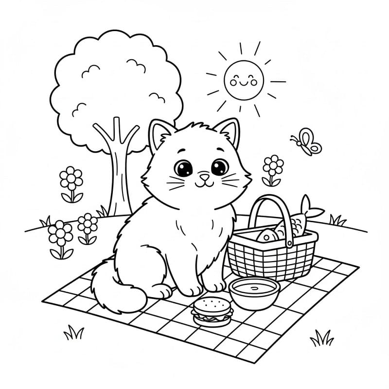 Coloriage Pique-nique 1