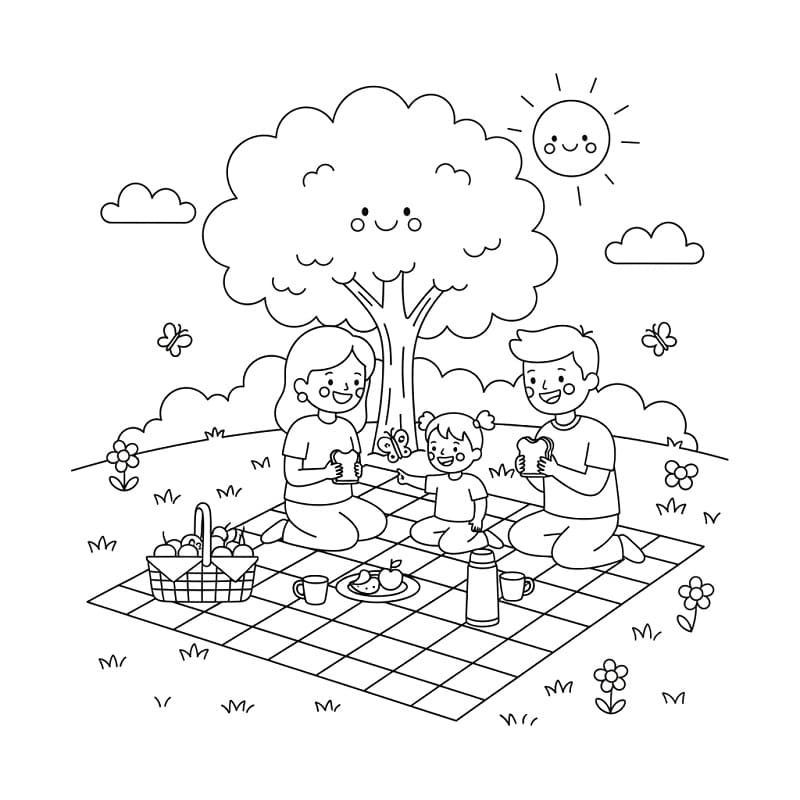 Coloriage Pique-nique 3