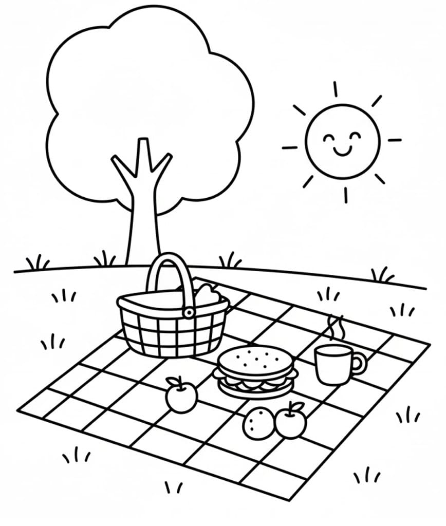 Coloriage Pique-nique 6