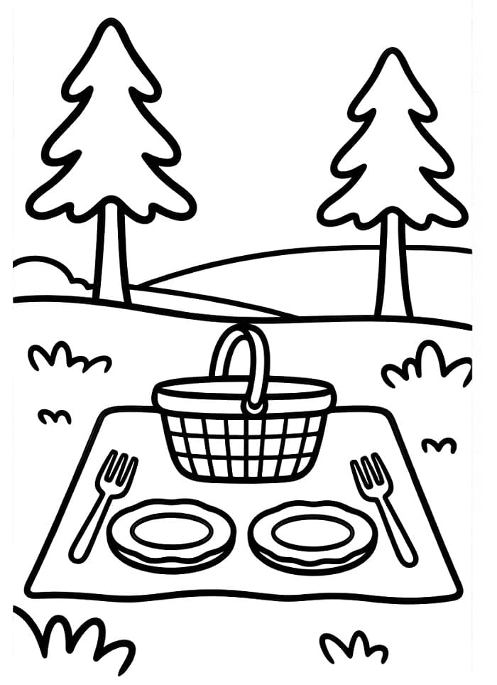 Coloriage Pique-nique Pour Enfants