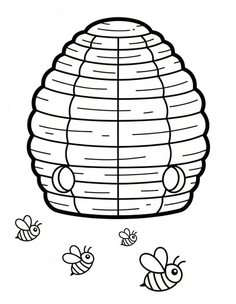Coloriage Ruche Gratuit