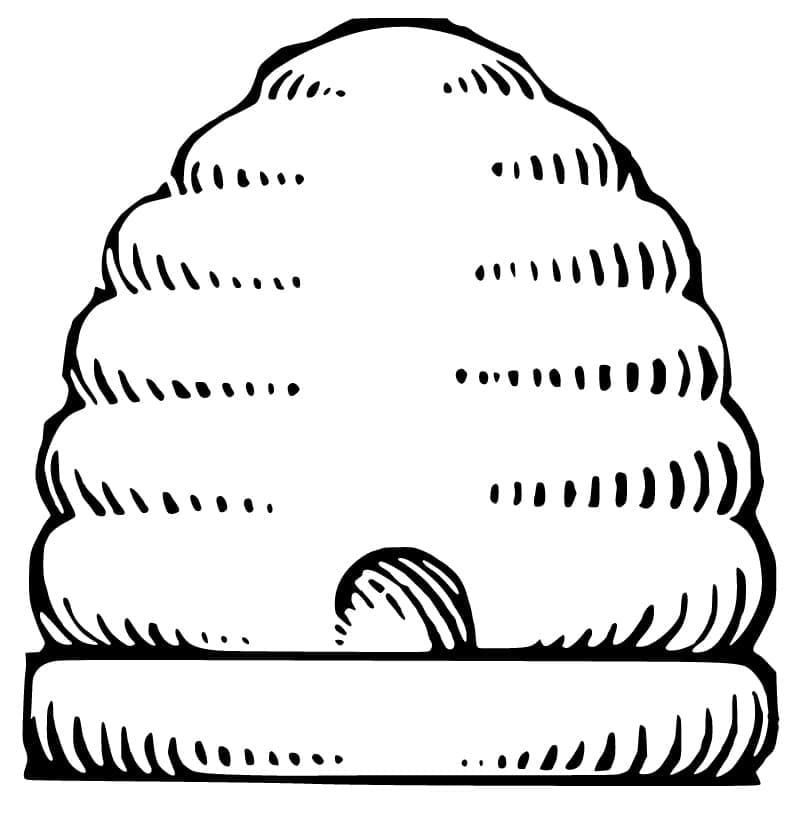 Coloriage Ruche Imprimable Pour les Enfants