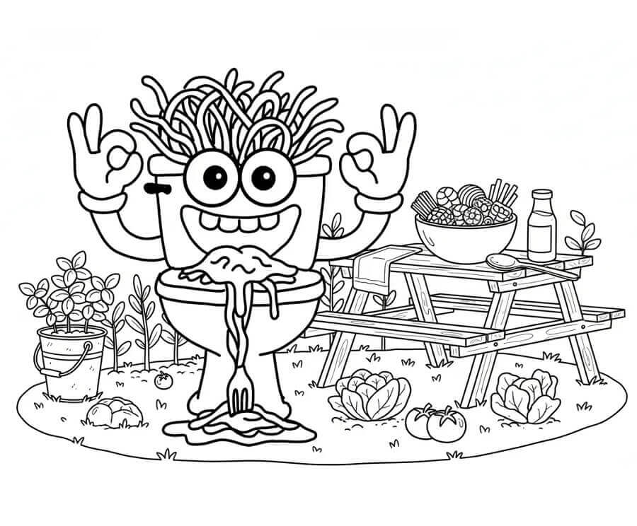 Coloriage Spaghetti Tualetti Gratuit