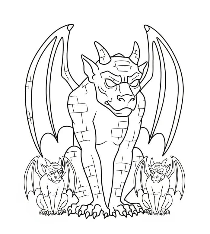 Coloriage Statues de gargouilles