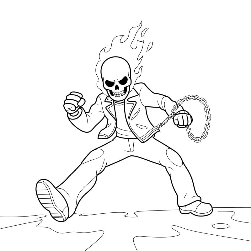 Coloriage Super-héros Ghost Rider