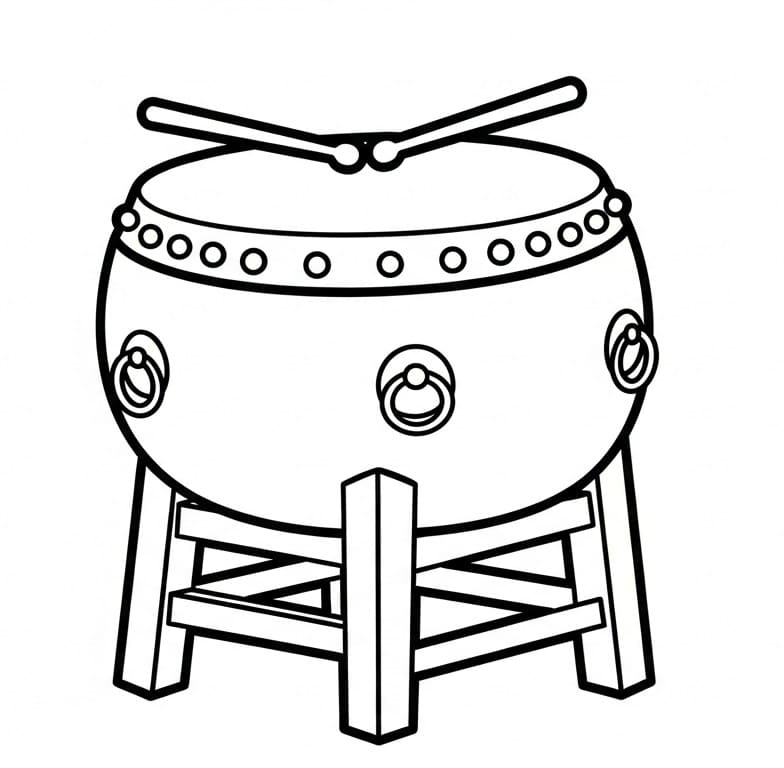 Coloriage Tambour du Nouvel An chinois