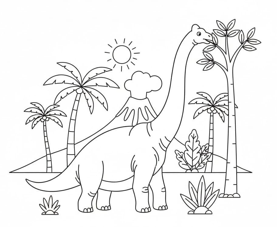 Coloriage Un Dinosaure Brachiosaurus