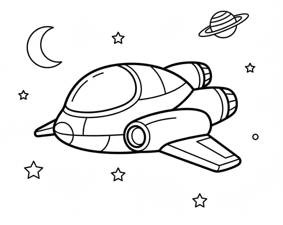 Coloriage Vaisseau spatial facile