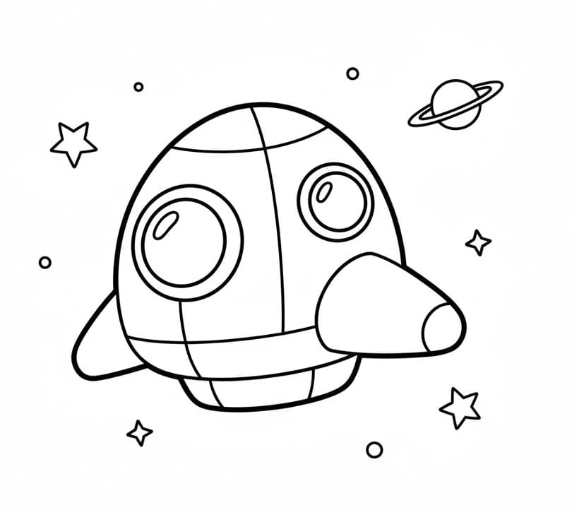 Coloriage Vaisseau Spatial Imprimable Gratuit