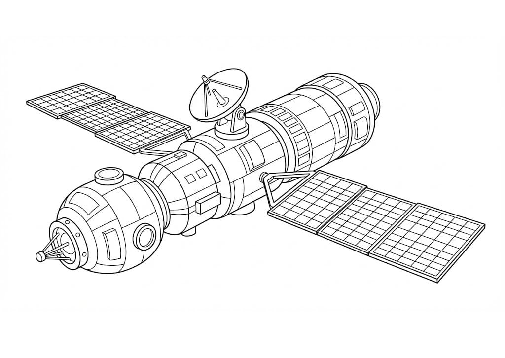 Coloriage Vaisseau Spatial Imprimable Pour les Enfants