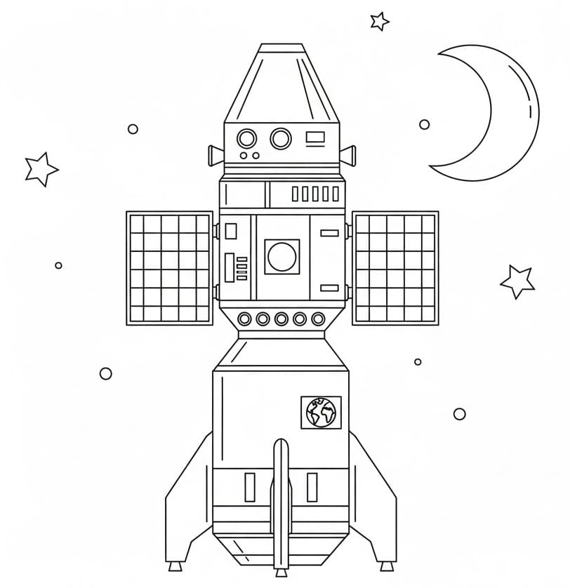 Coloriage Vaisseau Spatial Pour les Enfants de 1 An