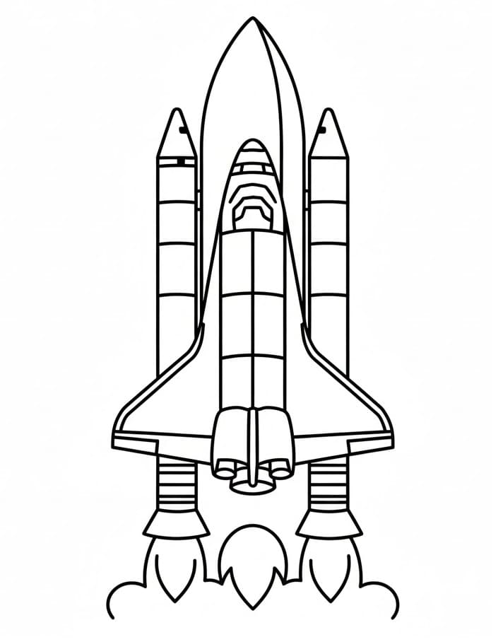 Coloriage Vaisseau Spatial Pour les Enfants de 4 Ans
