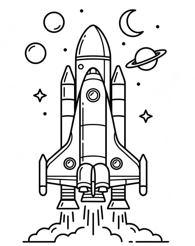 Coloriage Vaisseau Spatial Pour les Enfants
