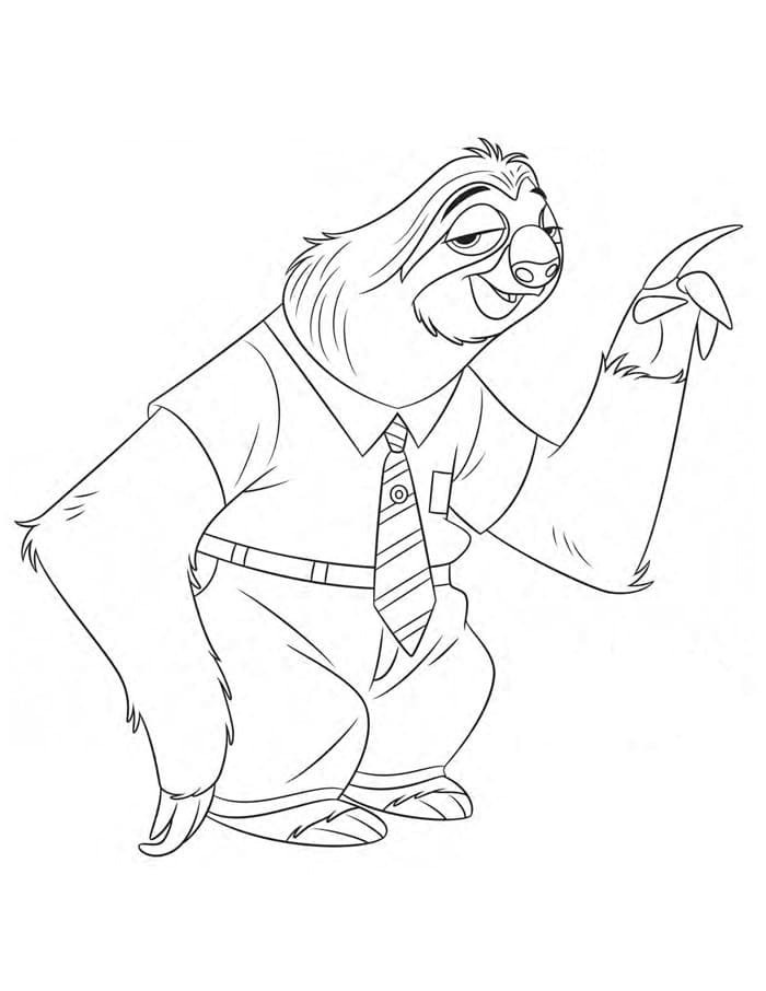 Coloriage Zootopie Flash Slothmore