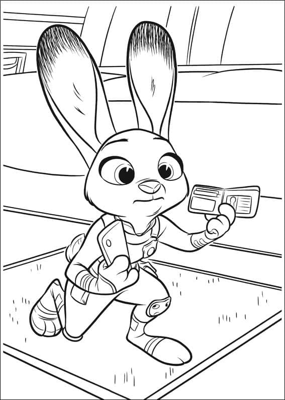 Coloriage Zootopie Judy Hopps