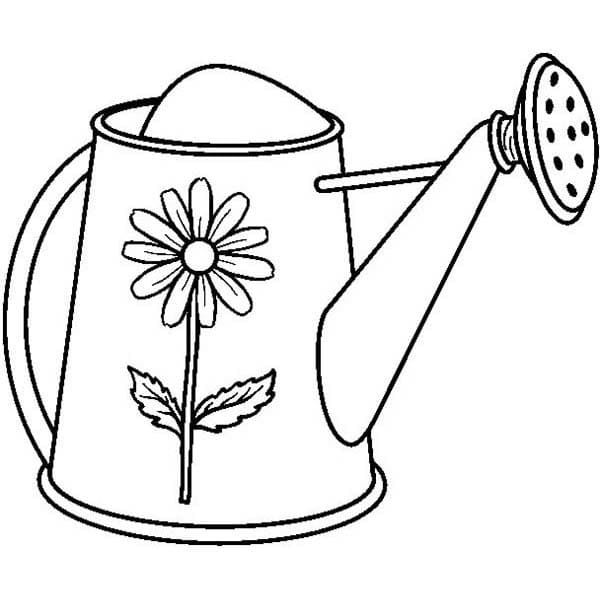 Coloriage Arrosoir et fleur