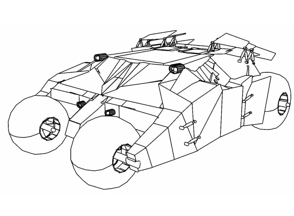 Coloriage Batmobile de dessin animé