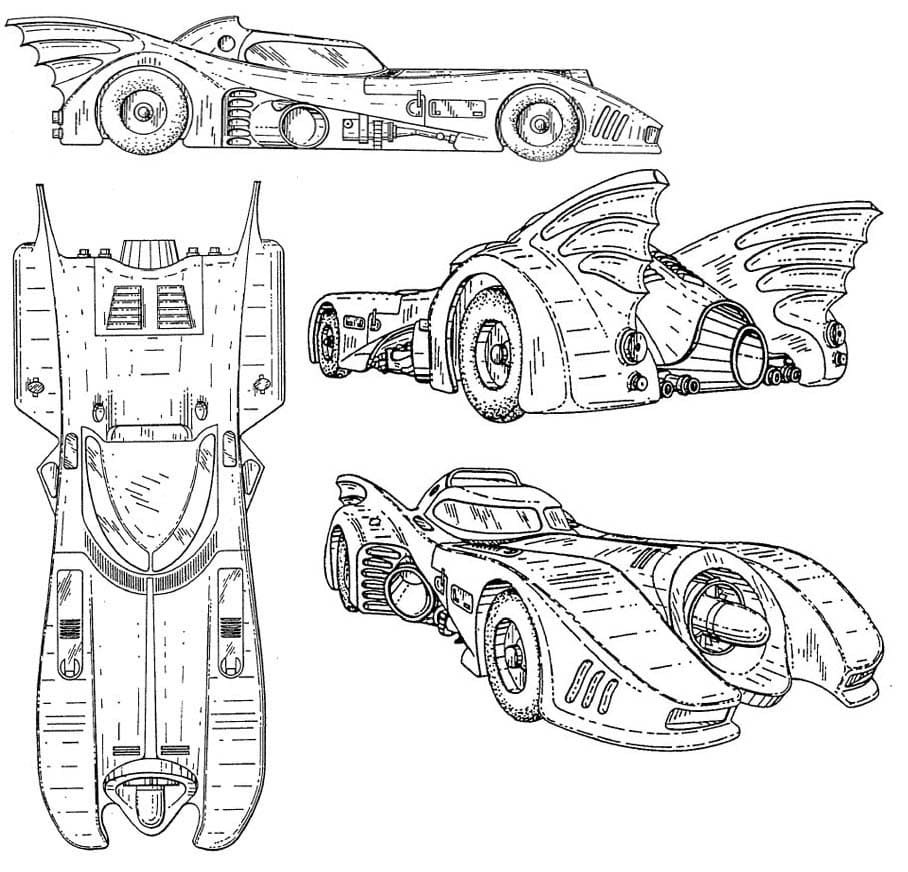 Coloriage Batmobile Gratuit