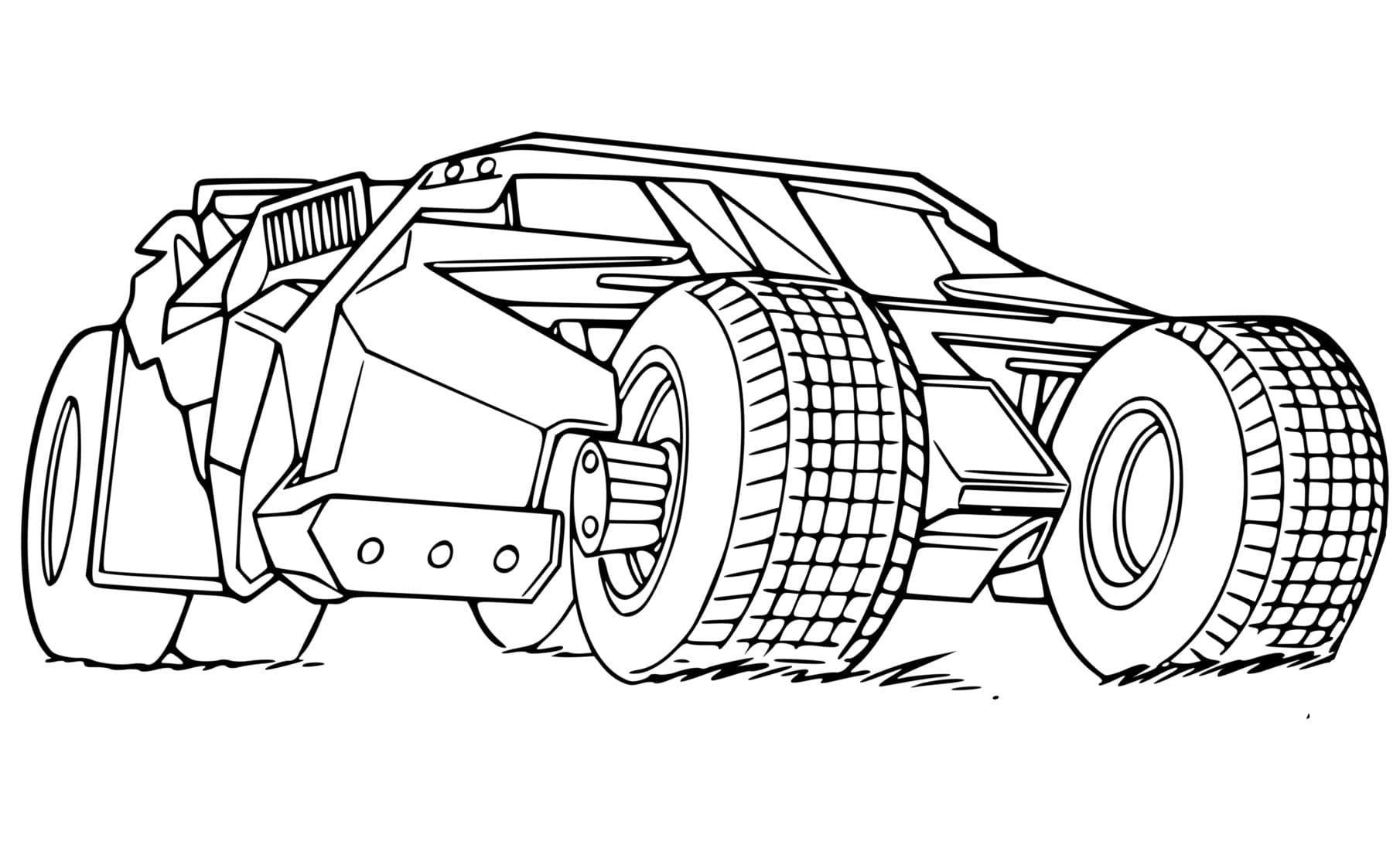Coloriage Batmobile Imprimable Gratuit Pour les Enfants