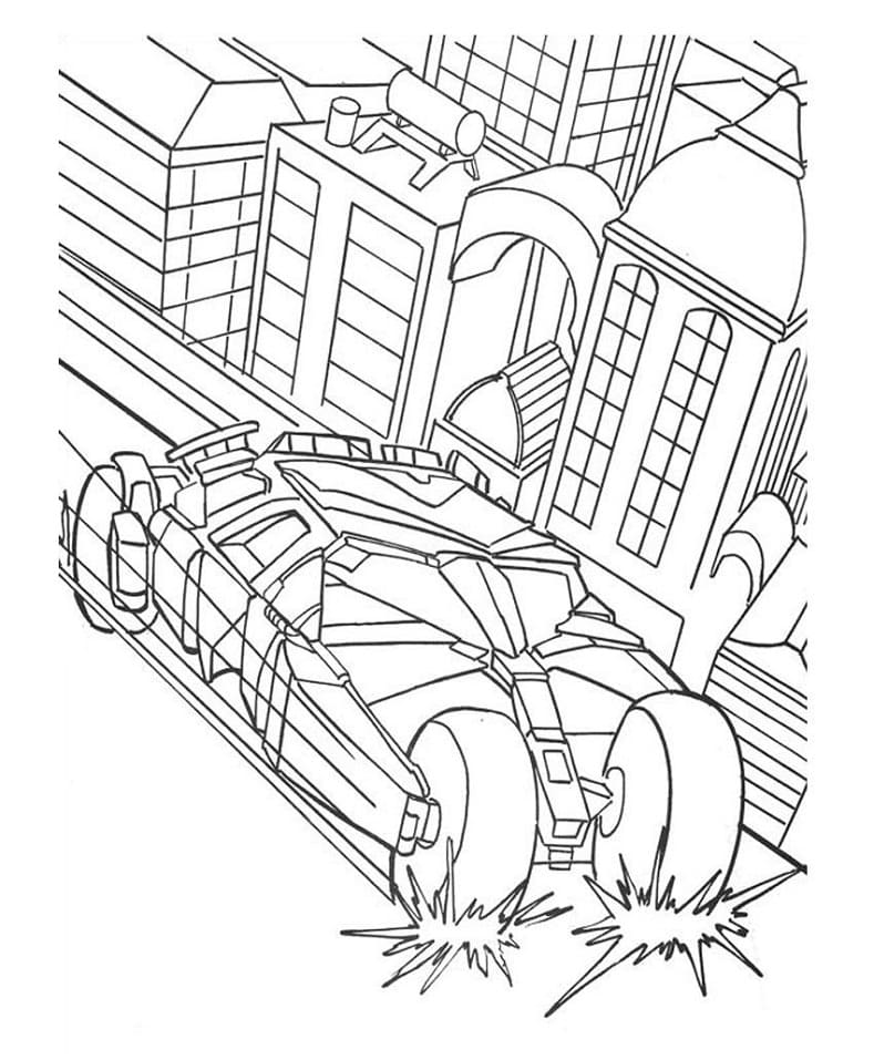 Coloriage Batmobile Imprimable