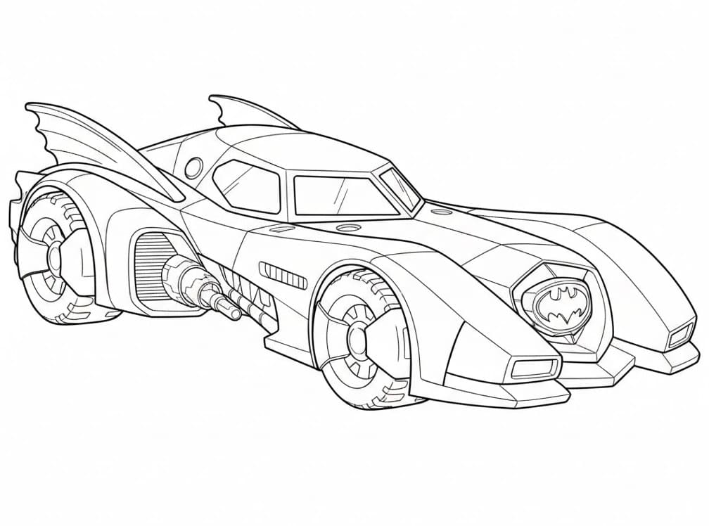 Coloriage Batmobile Pour les Enfants de 1 An