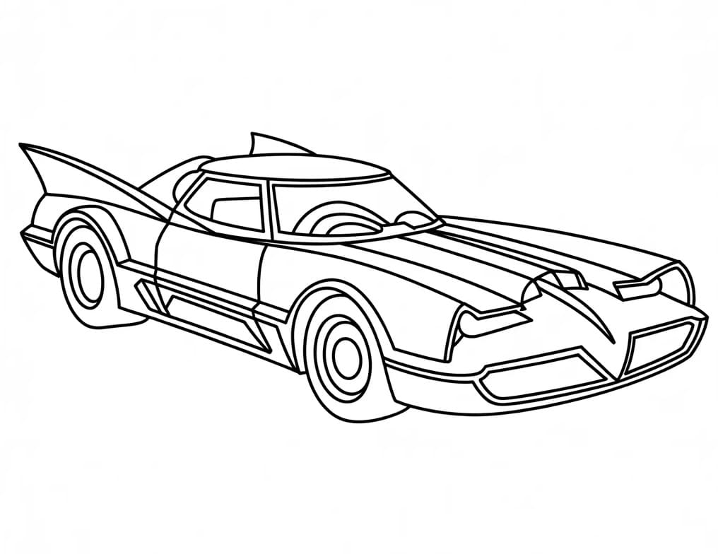 Coloriage Batmobile Pour les Enfants de 3 Ans