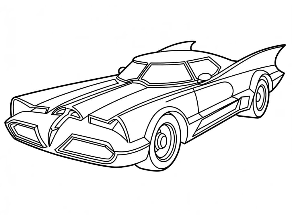 Coloriage Batmobile Pour les Enfants de 4 Ans