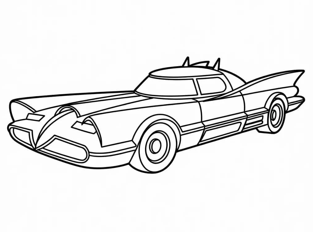 Coloriage Batmobile Pour les Enfants de 6 Ans