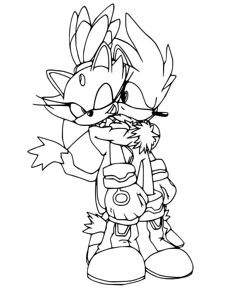 Coloriage Blaze et Silver Sonic