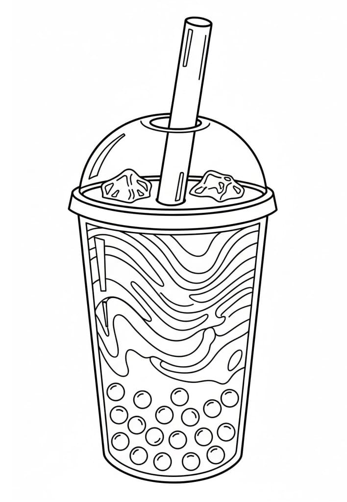 Coloriage Bon Bubble Tea