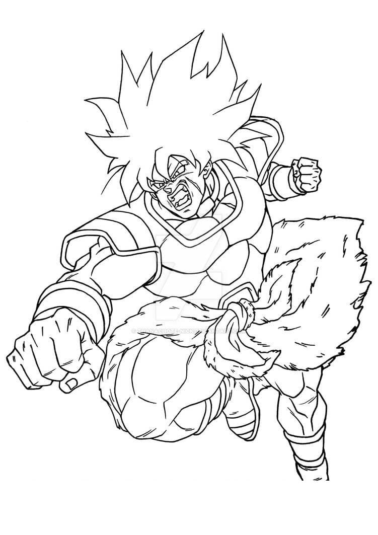 Coloriage Broly Anime Dragon Ball