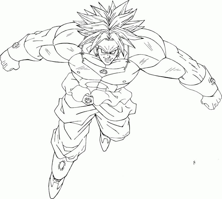 Coloriage Broly dans Anime Dragon Ball