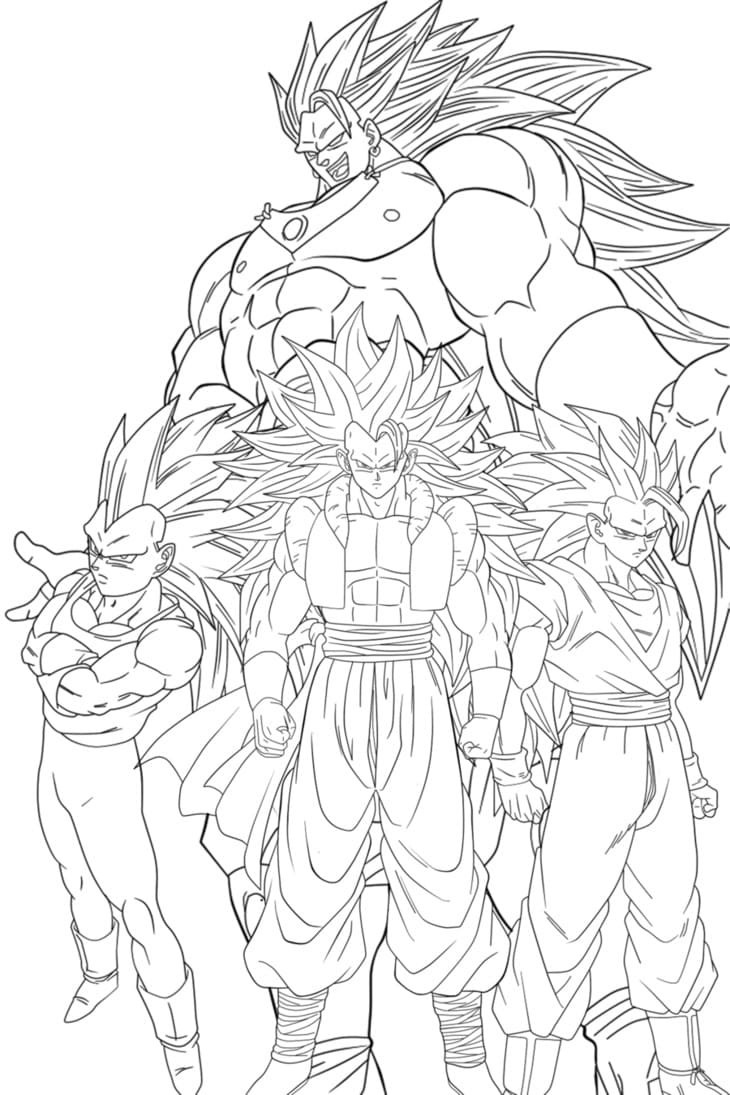 Coloriage Broly dans Dragon Ball