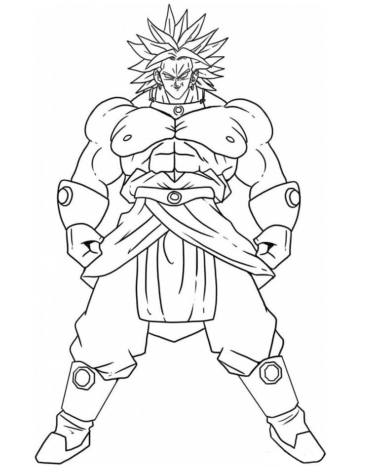 Coloriage Broly Pour les Enfants de 3 Ans