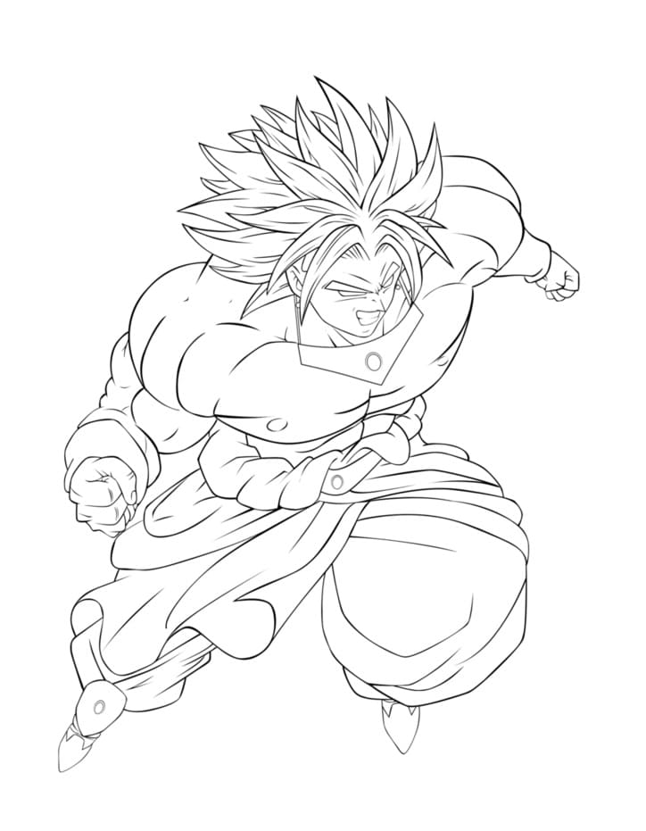 Coloriage Broly Pour les Enfants de 6 Ans