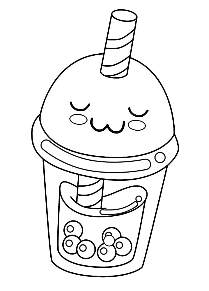 Coloriage Bubble Tea Gratuit Pour les Enfants