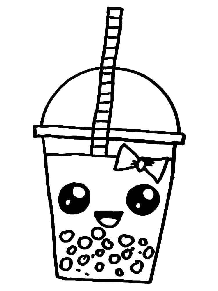 Coloriage Bubble Tea Gratuit