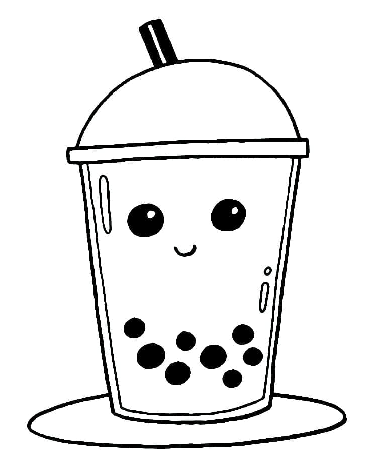 Coloriage Bubble Tea Imprimable Gratuit Pour les Enfants