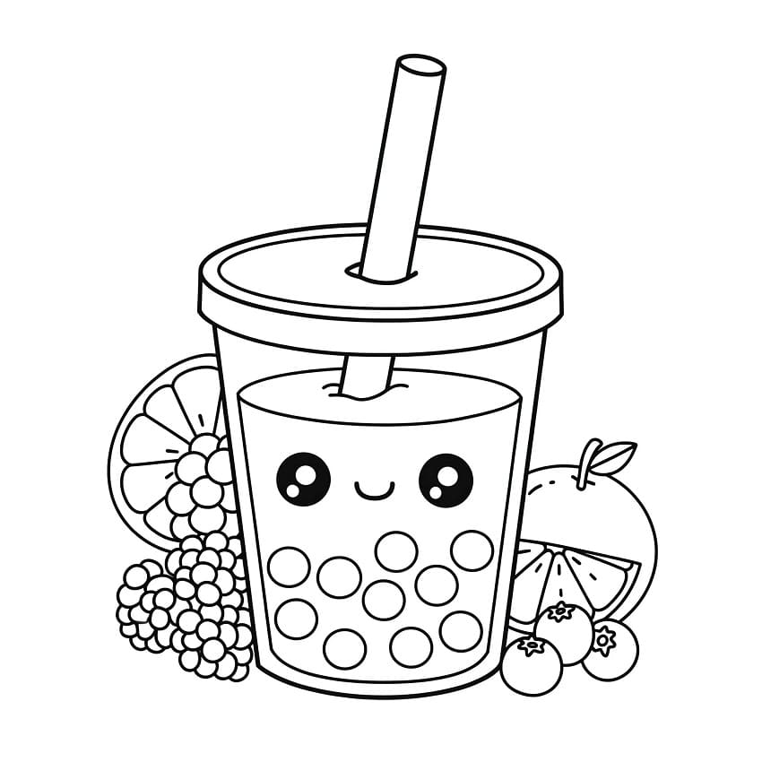 Coloriage Bubble Tea