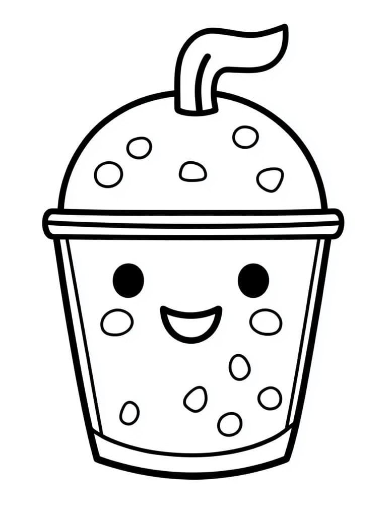 Coloriage Bubble Tea Mignon