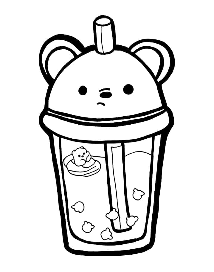 Coloriage Bubble Tea Pour Enfants