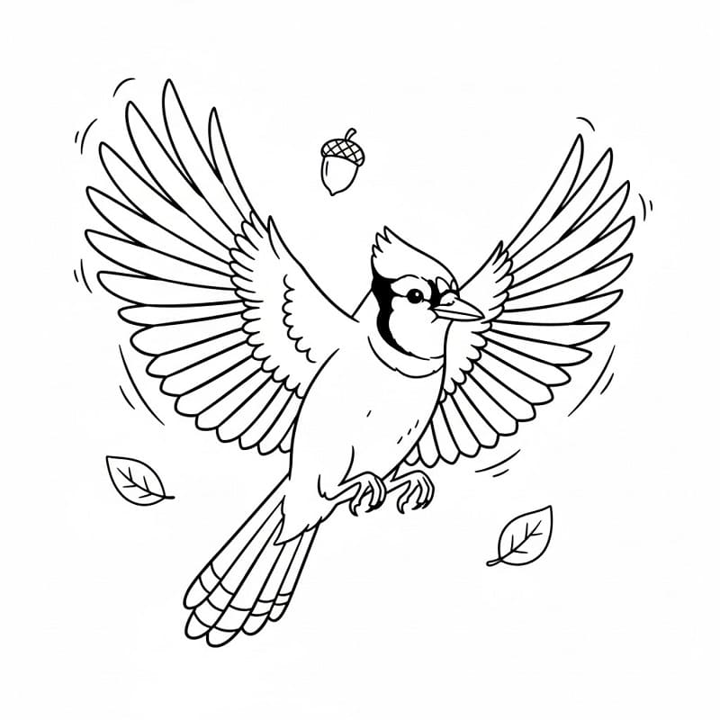 Coloriage Dessin de Geai Bleu