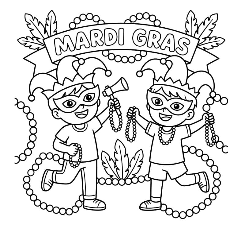 Coloriage Dessin de Mardi Gras Gratuit