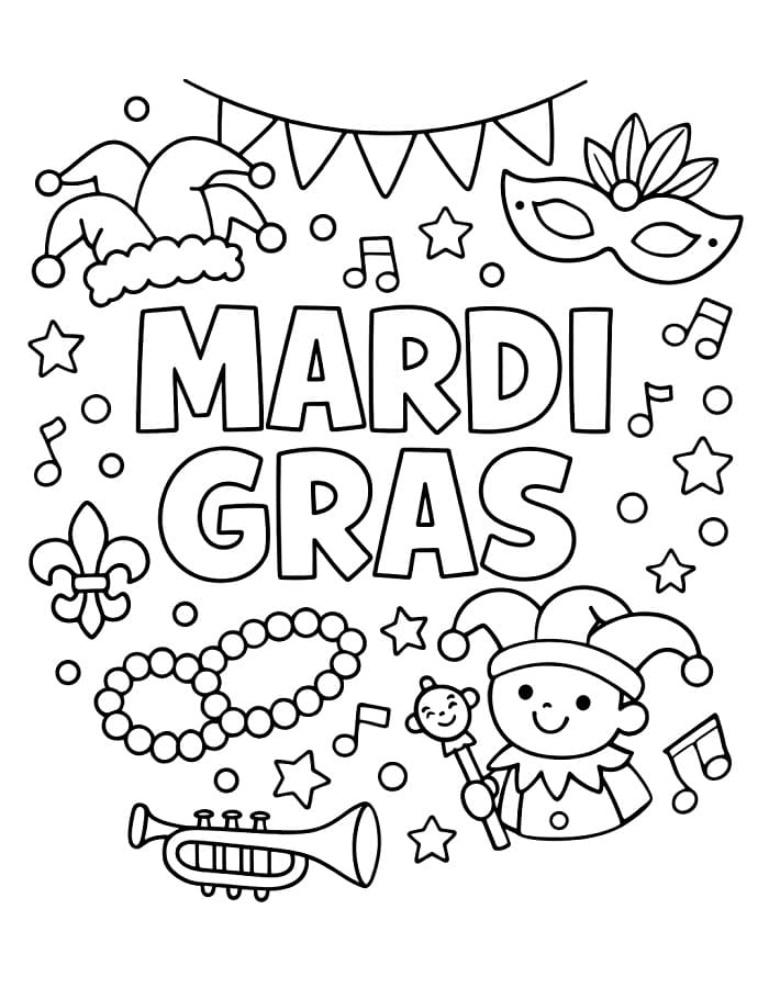 Coloriage Dessin de Mardi Gras