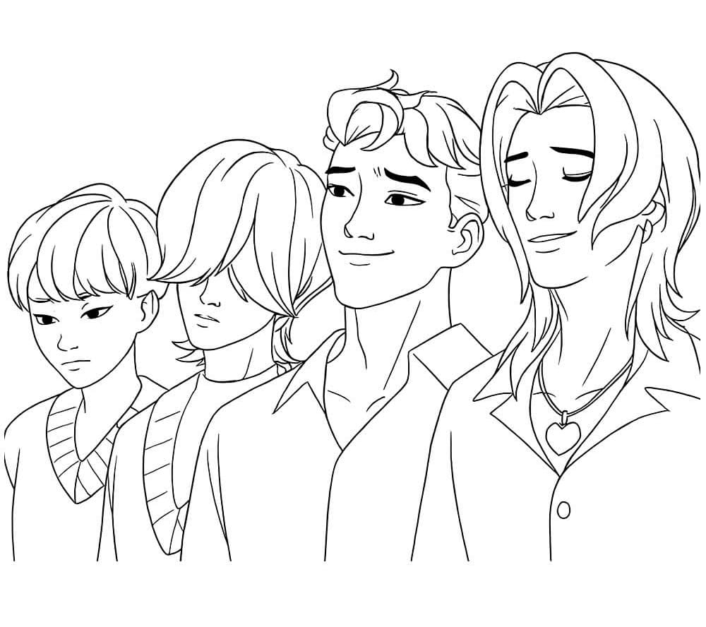 Coloriage Dessin de Saja Boys Gratuit